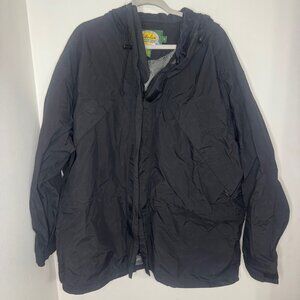 Cabelas Packable Vented Rain Jacket Men’s XL Hooded Black T16